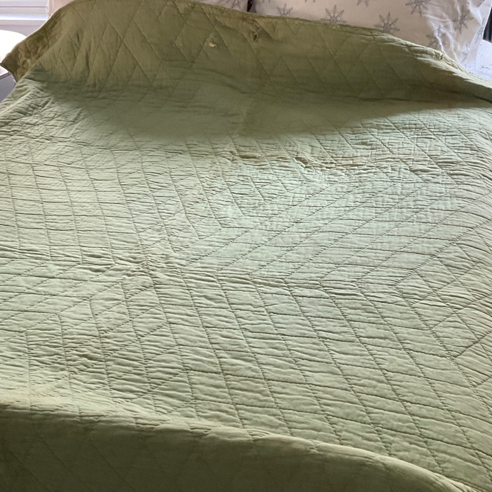 Antique Quilted Star Quilt - Soft Pastel Bedding - Picture 4 of 4